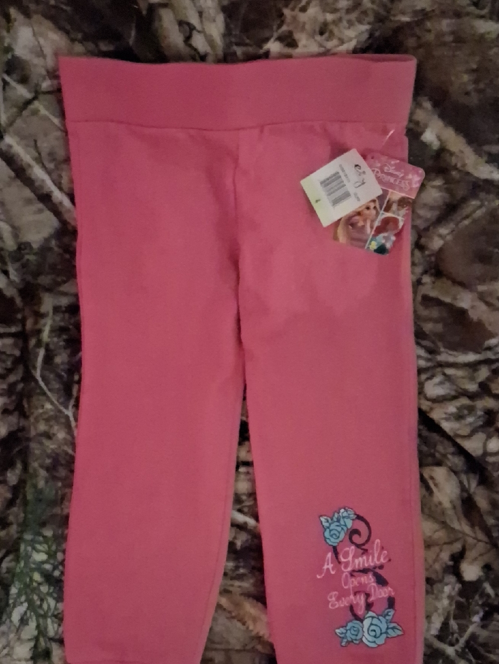 Disney Pink Floral Applique Leggings